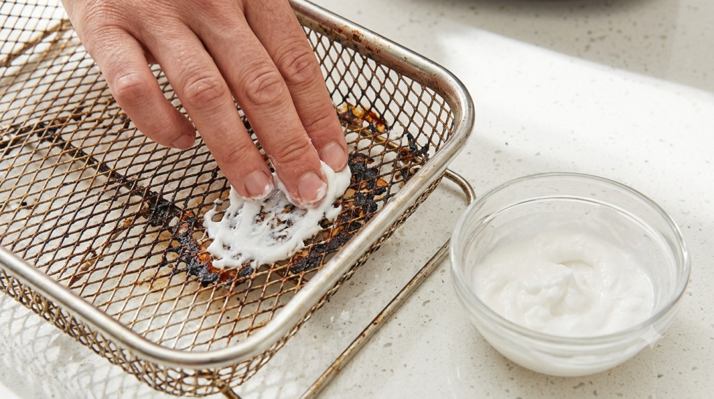 air-fryer-basket-baking-soda-paste