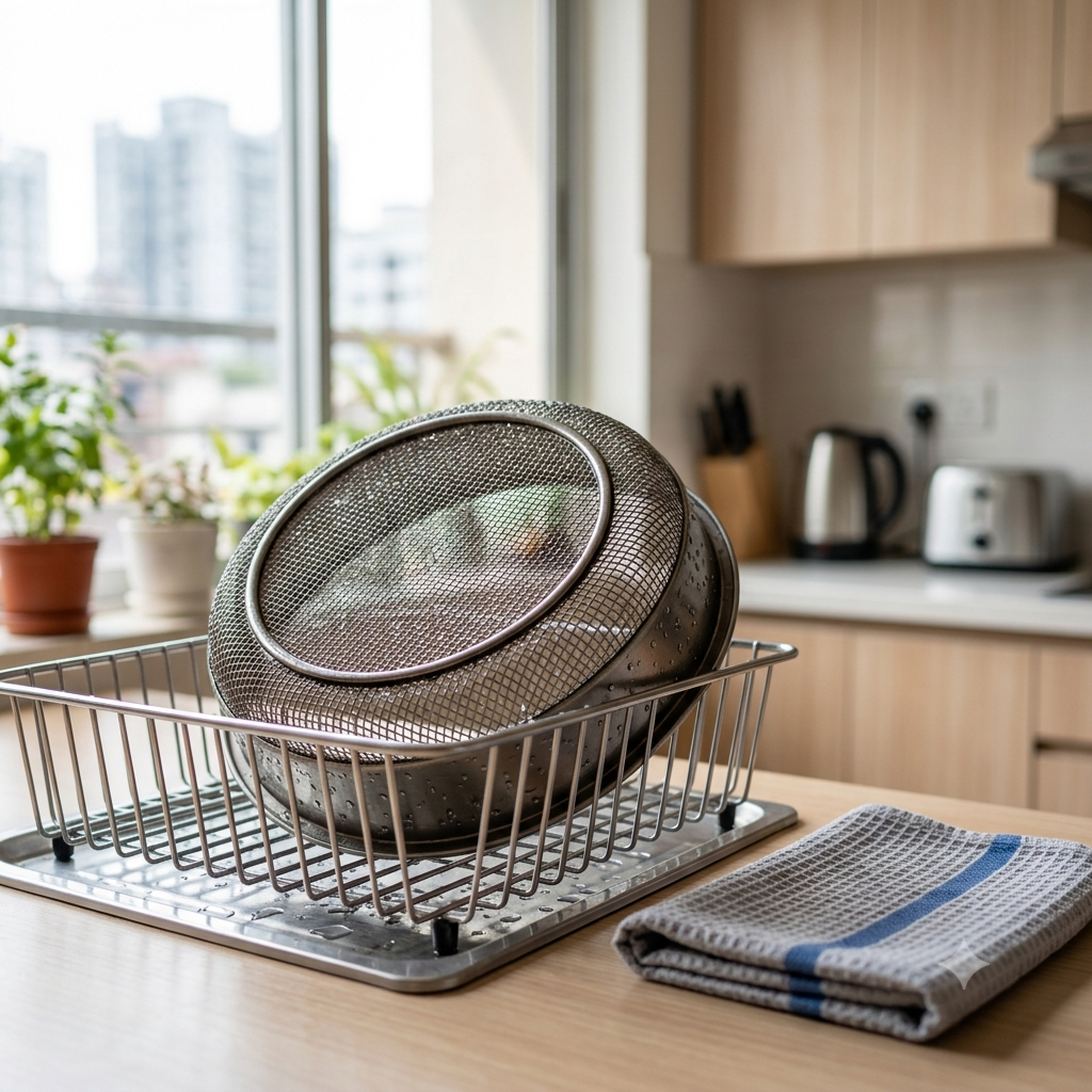 air-fryer-basket-drying