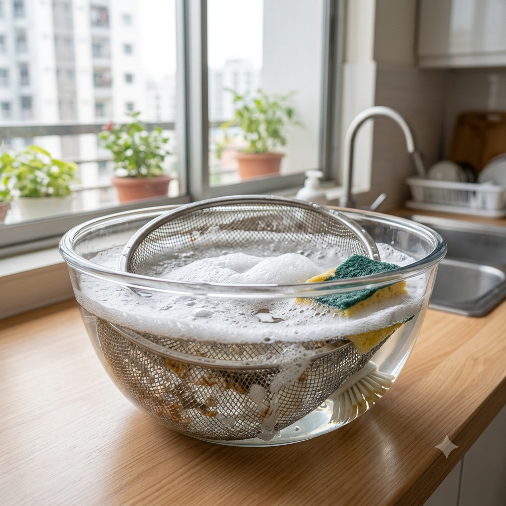 air-fryer-basket-soaking