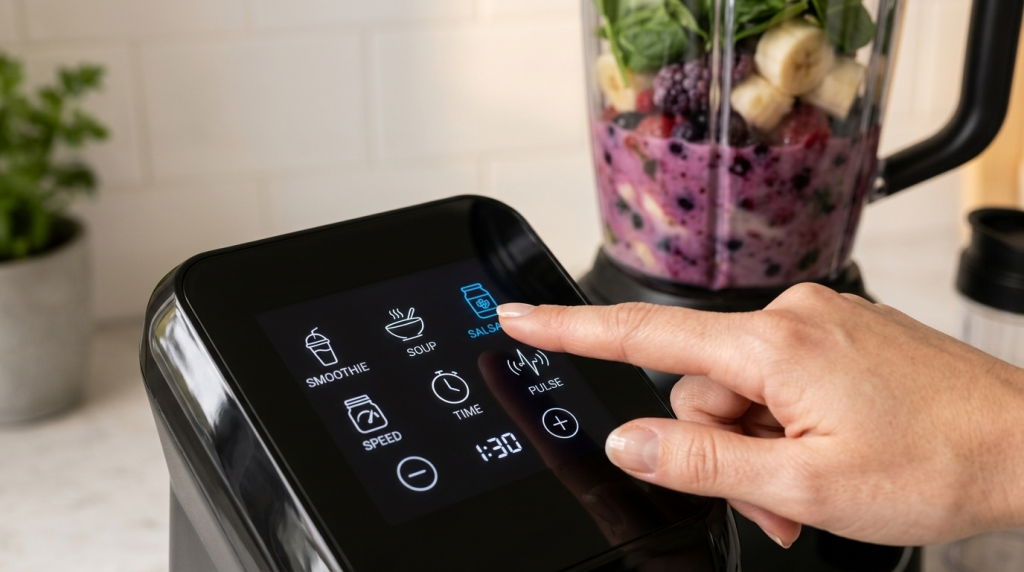 Touchscreen controls on the NutriBullet Smart Touch Blender